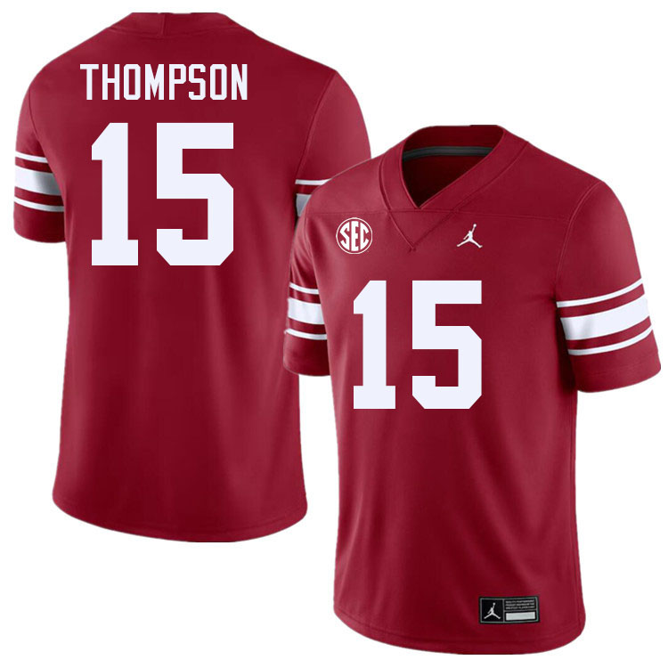 #15 Brenen Thompson Oklahoma Sooners 2024 SEC Conference College Football Jerseys-Throwback